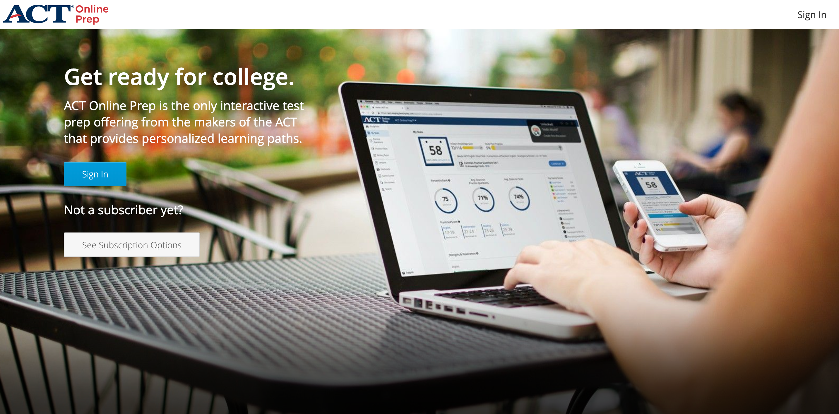 Préparation à l'acte en ligne Act Prep Online