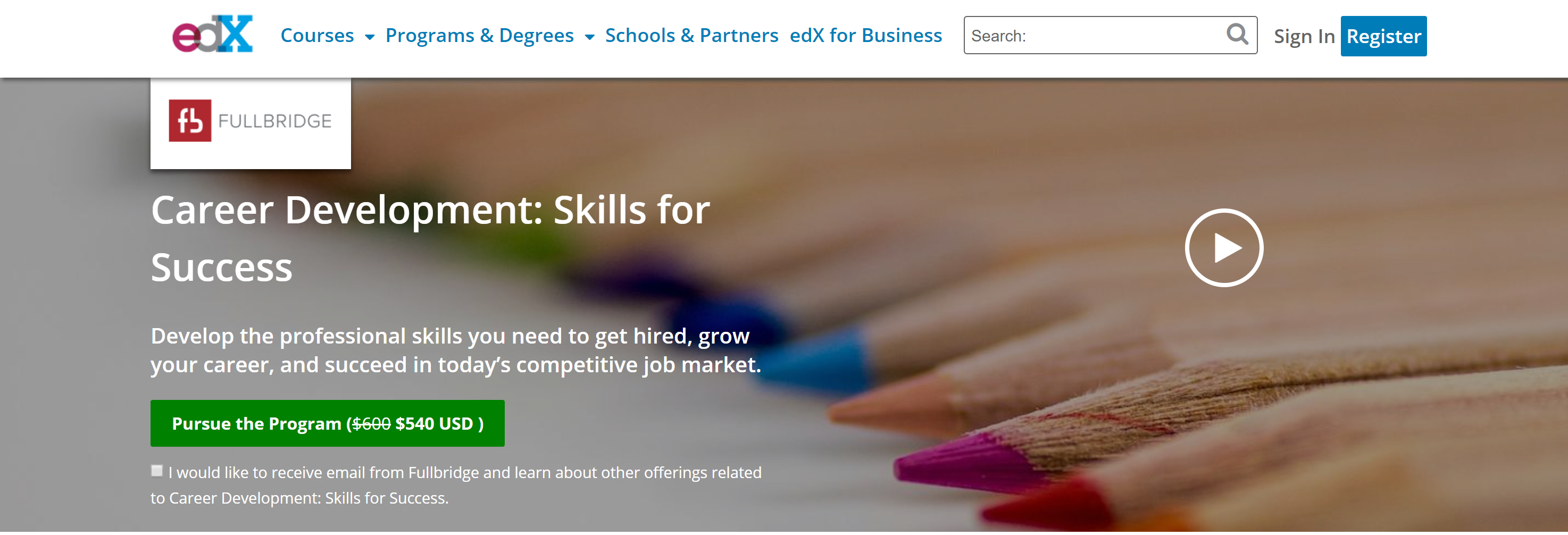 edX Cel mai bun curs de dezvoltare a carierei