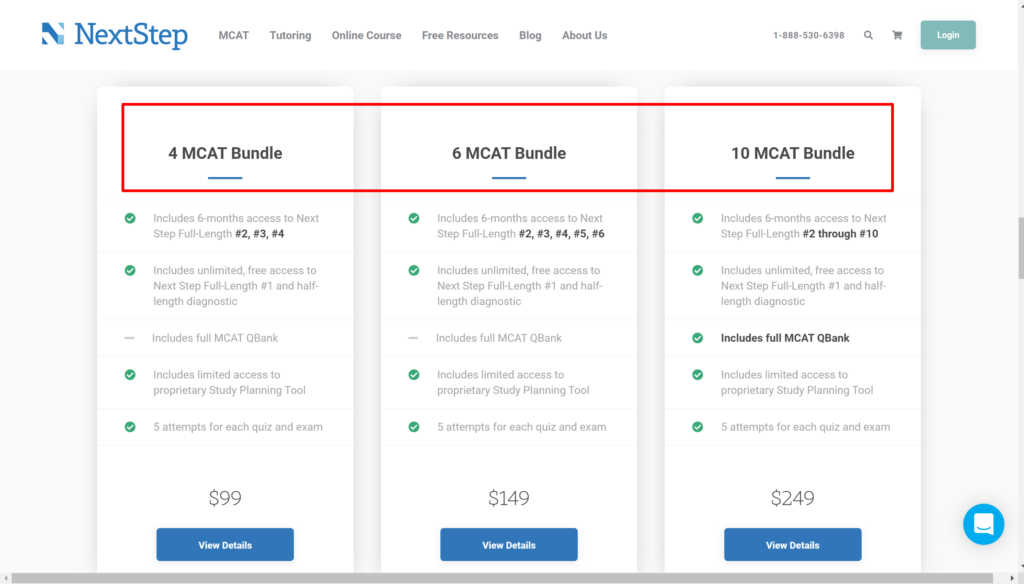 Precios de los cursos MCAT