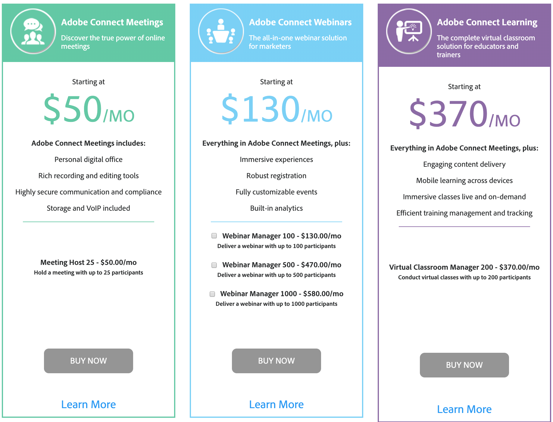 Adobe Connect-Preise Adobe Connect Pricing