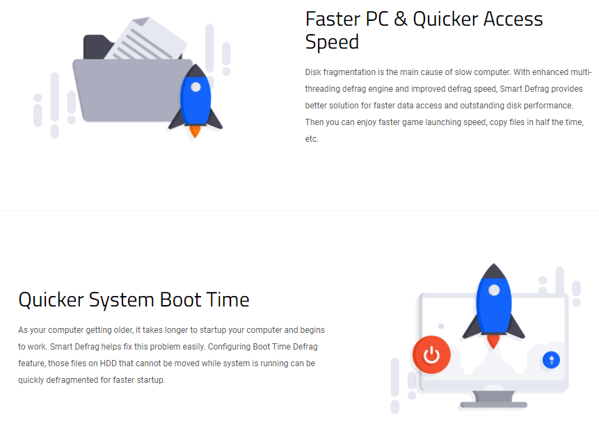 Intelligente Defrag-Geschwindigkeit Smart Defrag Speed