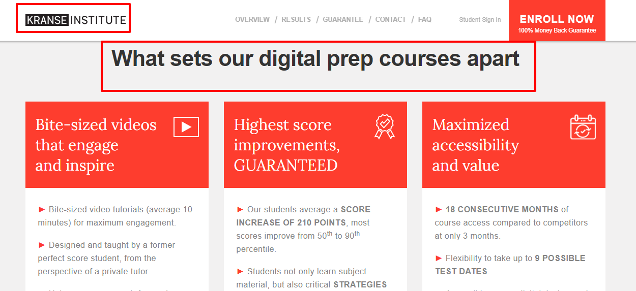 kranse Institute Review - Courses