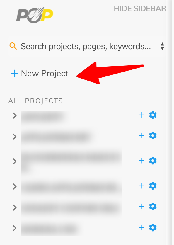 PageOptimizer Pro - Créer un nouveau projet