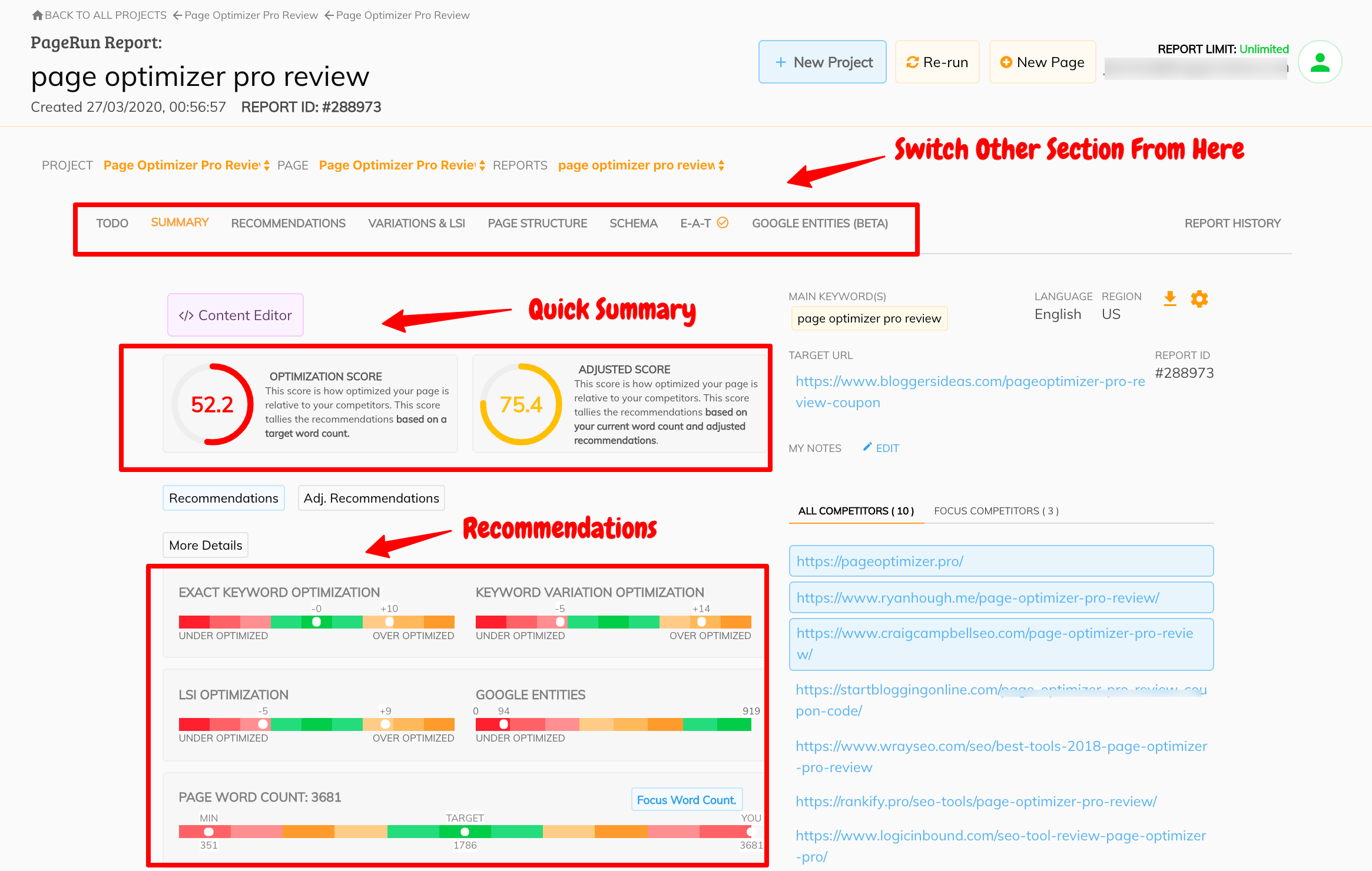 Page Optimizer Pro - Le résumé complet du rapport