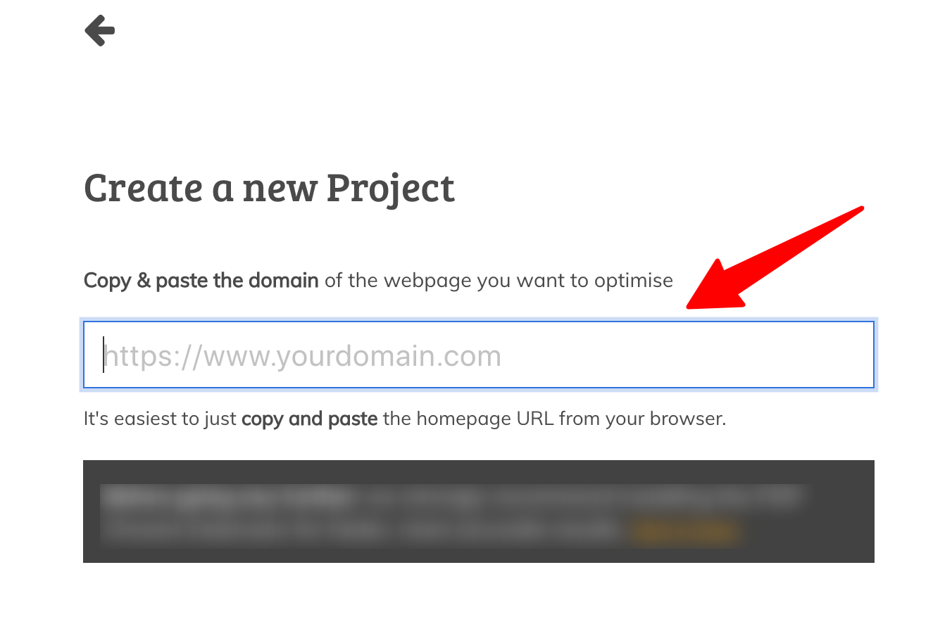 PageOptimizer Pro - entrez le nom de votre page