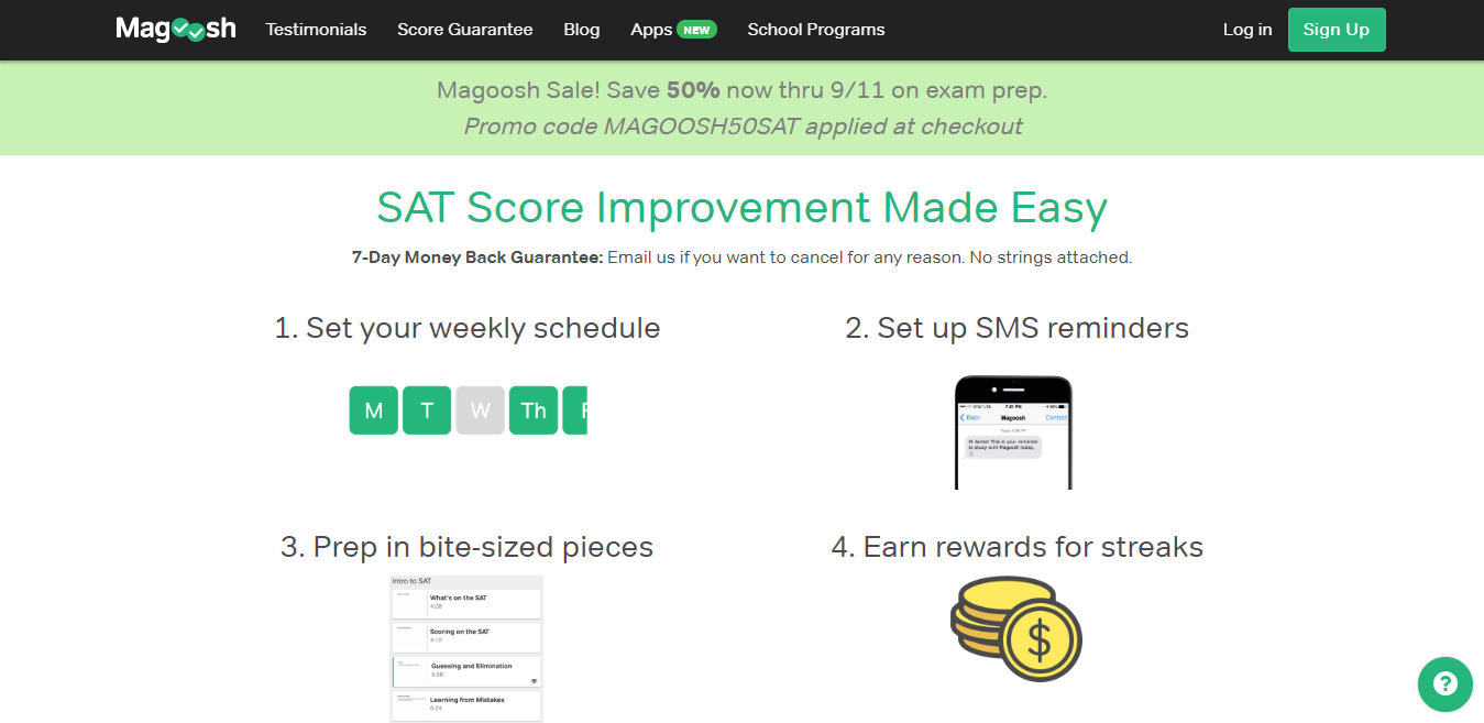 Magoosh SAT Review - features