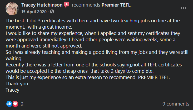 Umpan Balik Pengguna TEFL Utama