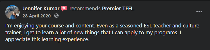 Ulasan Pengguna Asli TEFL Premier 4