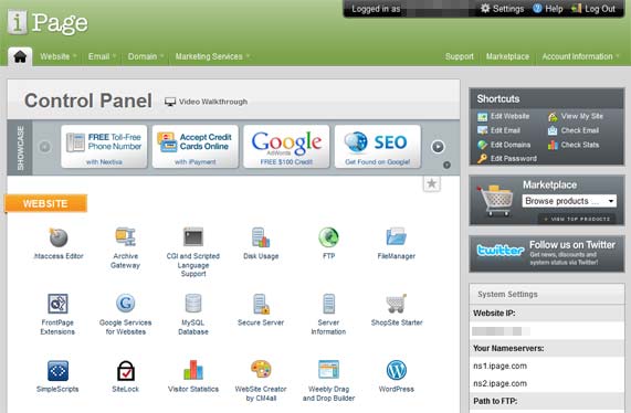 ipage control panel - ipage vs Godaddy vs HostGator