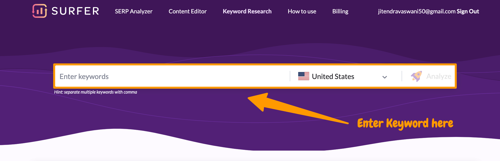 Surfer SEO review-在此处输入您的关键字