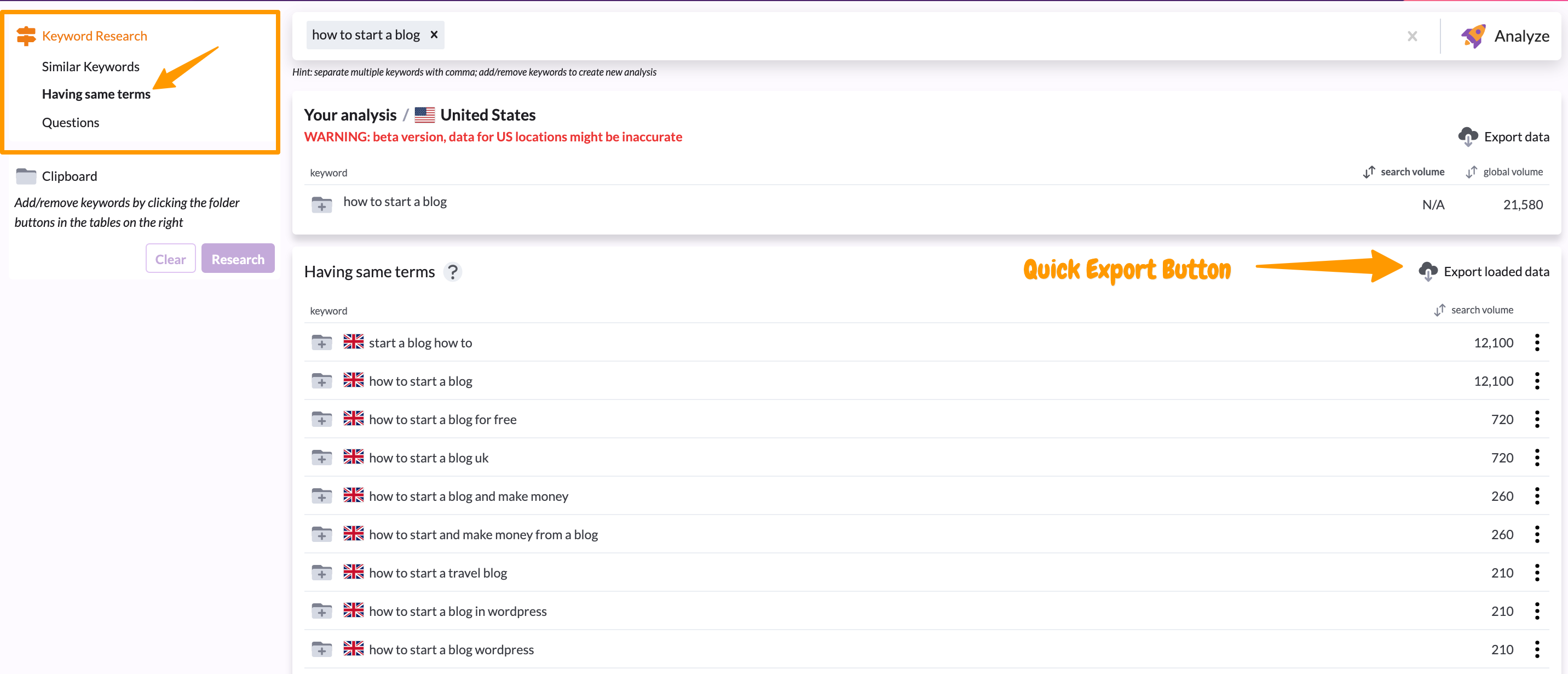 冲浪者 SEO 关键字研究