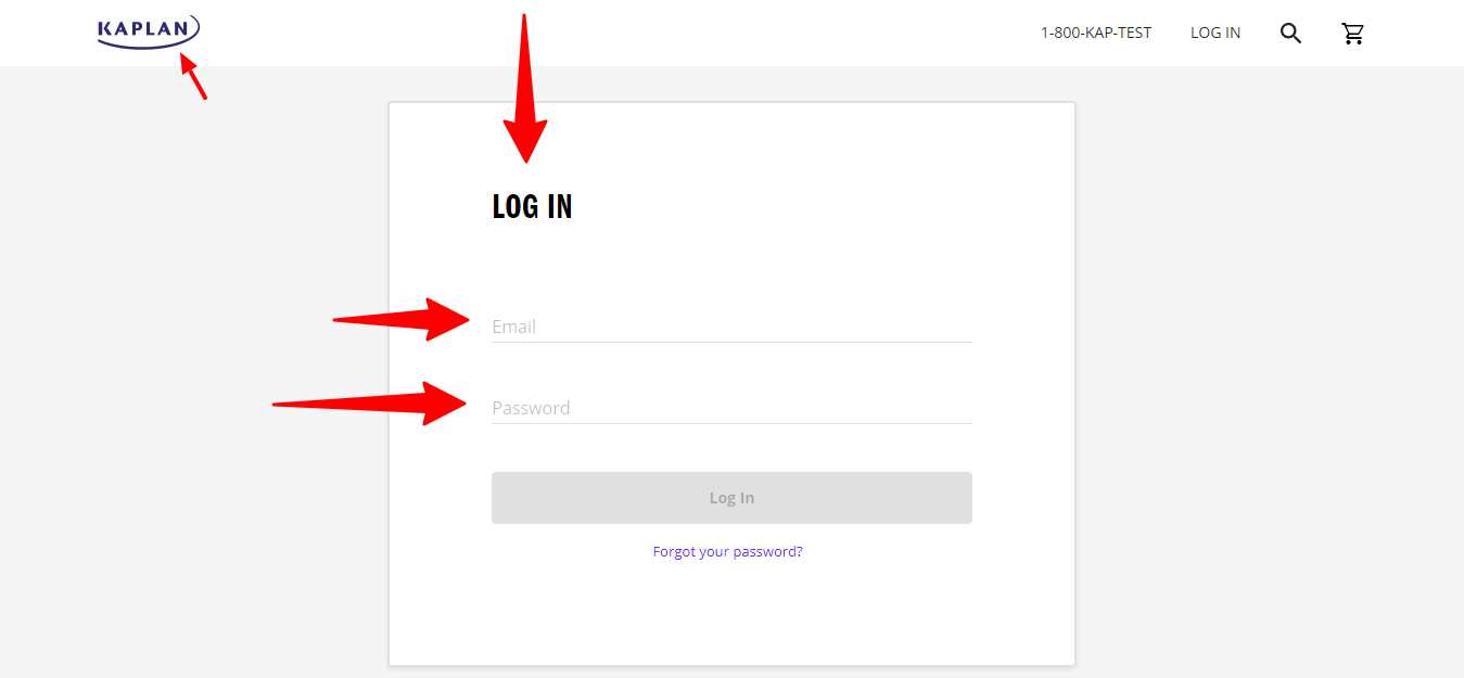 revisão kaptest - página de login kaptest review - Login Page