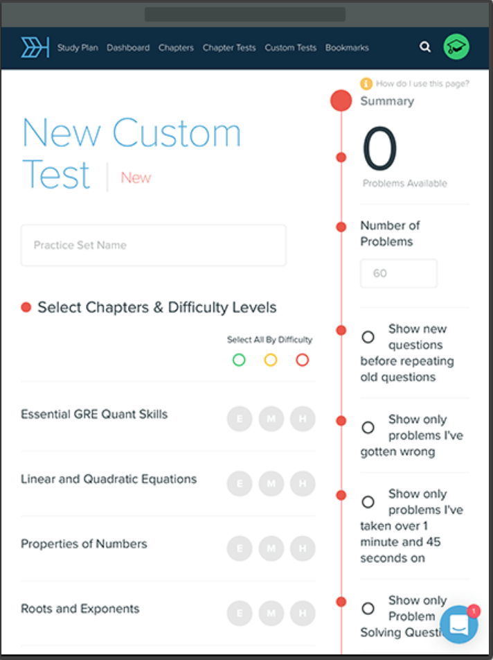 Nuova preparazione del test personalizzata New Custom Test Prep