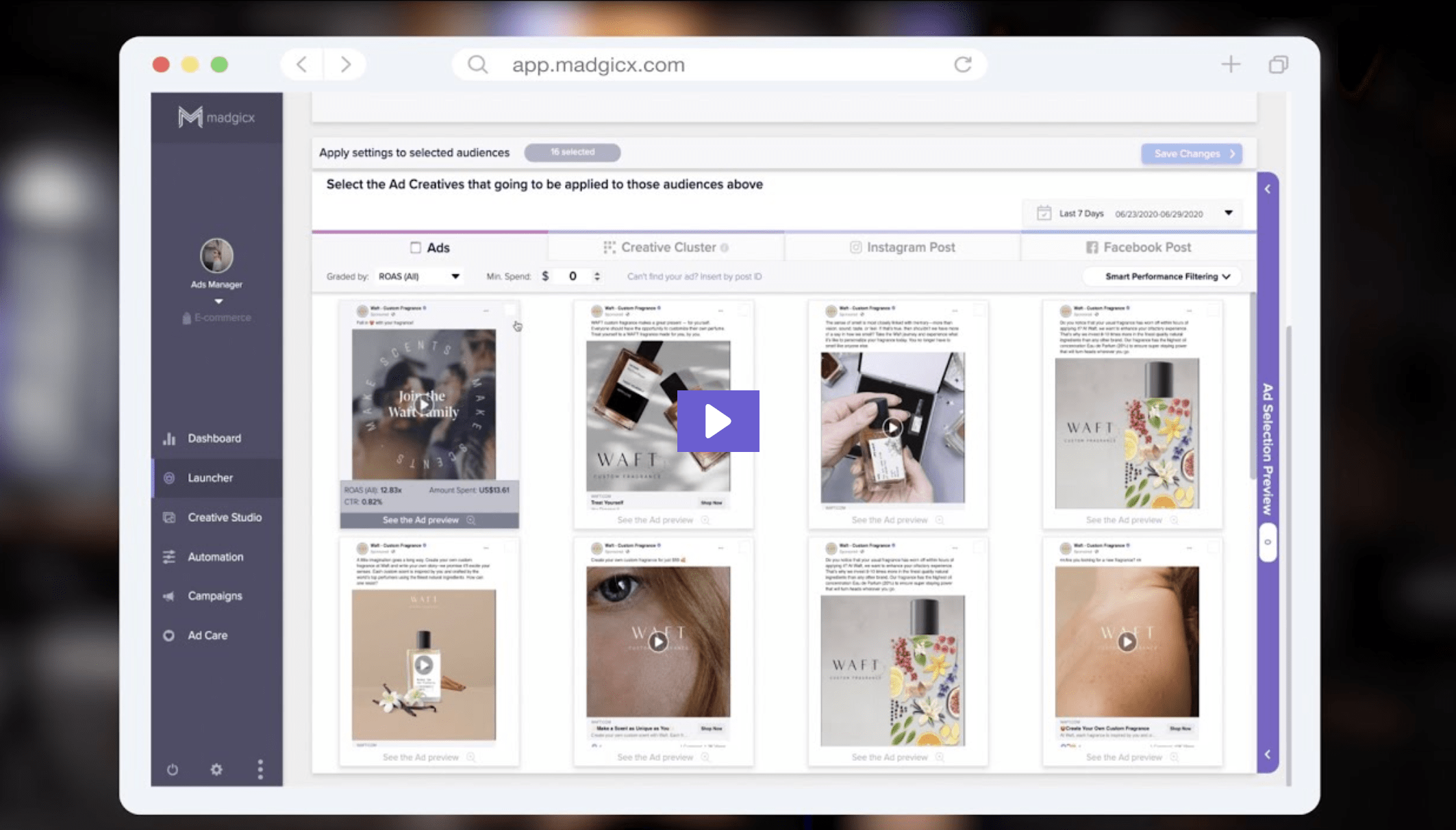 Lansatorul de anunțuri Madgicx Ad launcher Madgicx