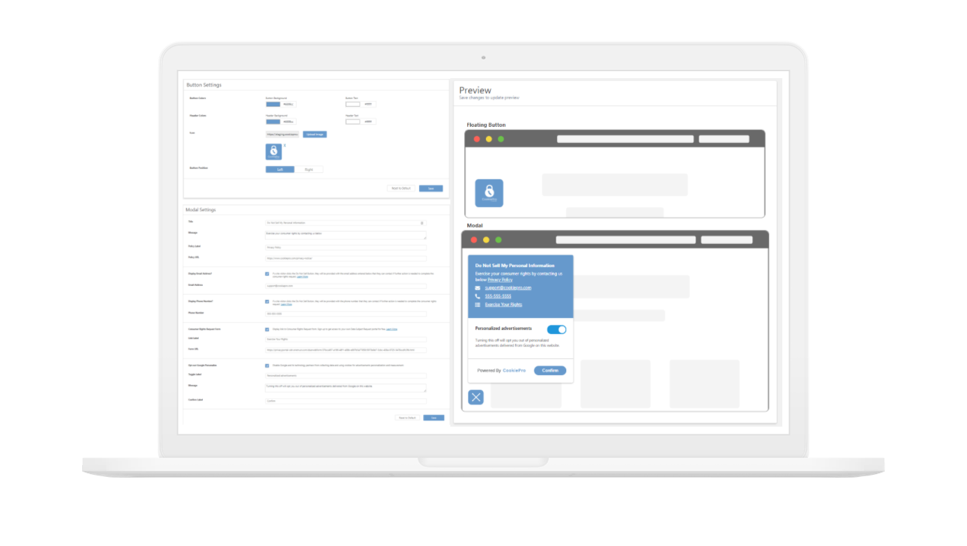 CCPA Do Not Sell Laptop Mockup
