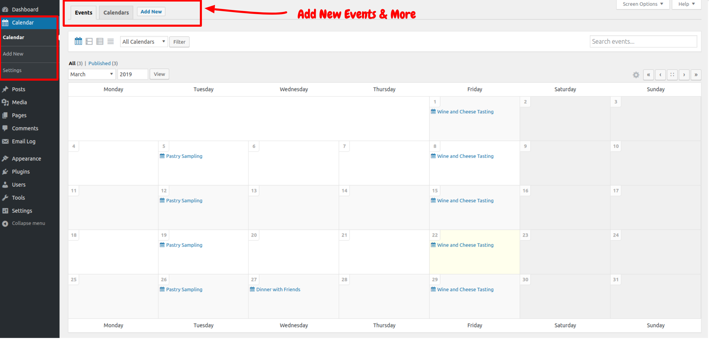 Sugar Calendar - Adăugarea de evenimente