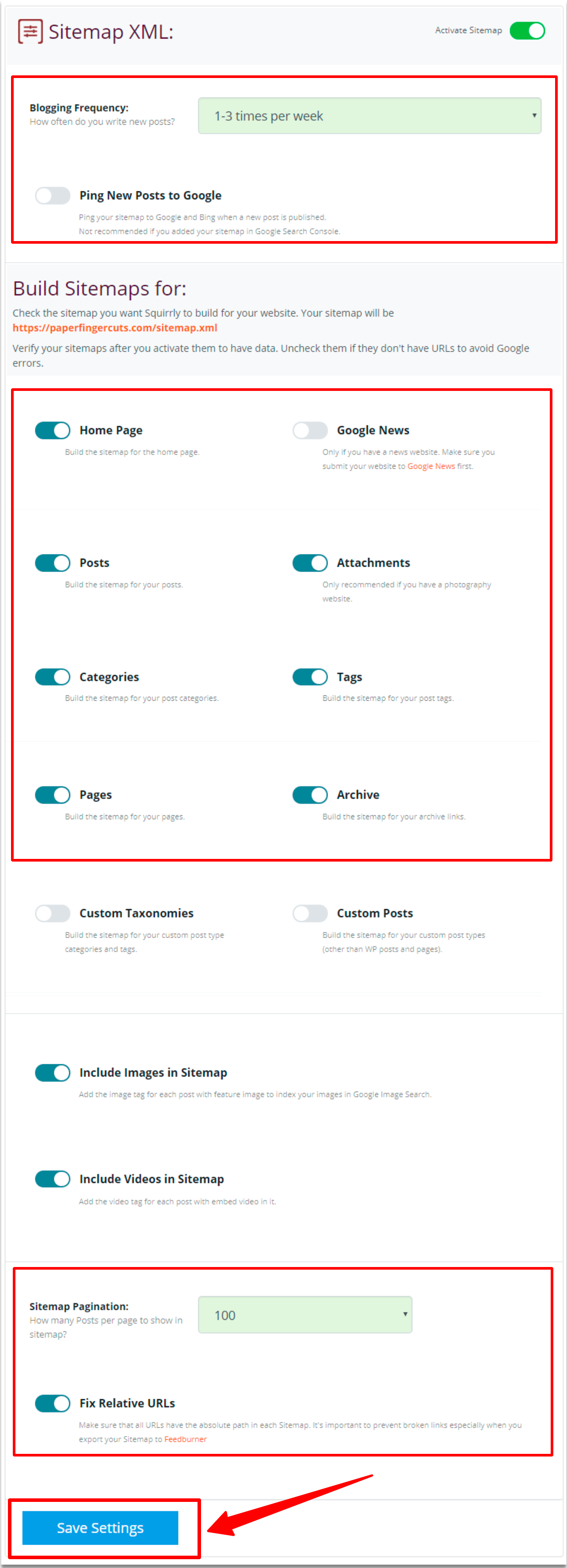 Gerador Automático de Mapa do Site XML - Squirrly SEO