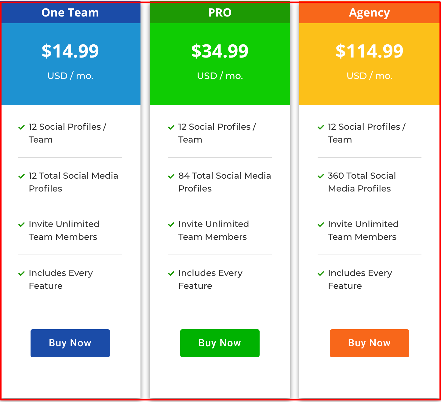 Squirrly Social Review - Plano de preços Squirrly Social Review - Pricing plan