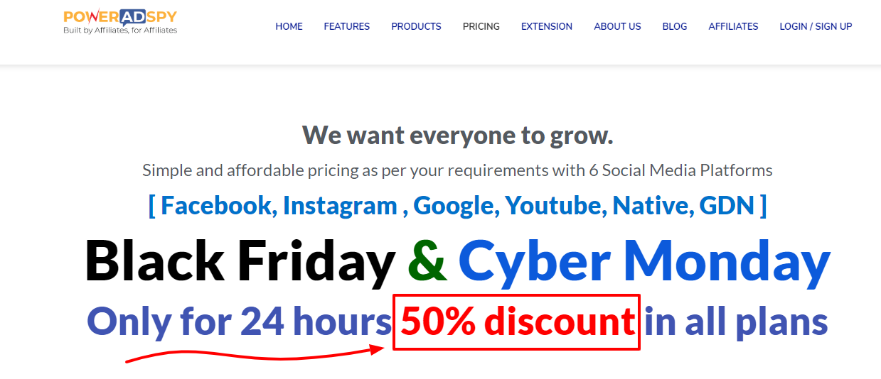 Pricing PowerAdSpy Black friday Sale