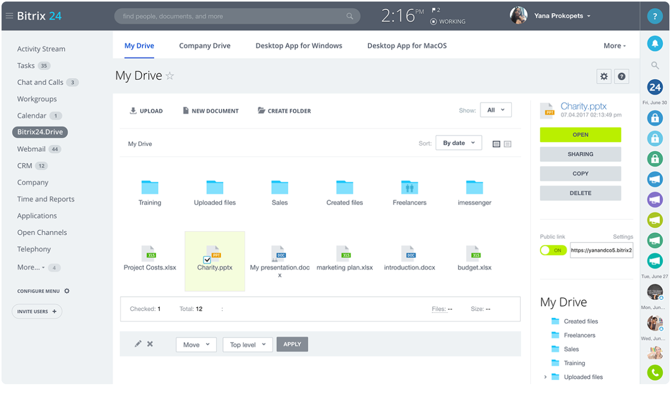 Bitrix24 검토 - 무료 문서 관리 Bitrix24 Review- Free Document Management