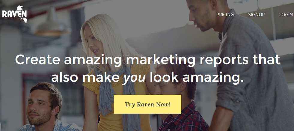 Raven tools review homepage