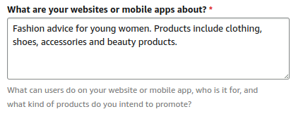 descrierea site-ului Amazon Associates