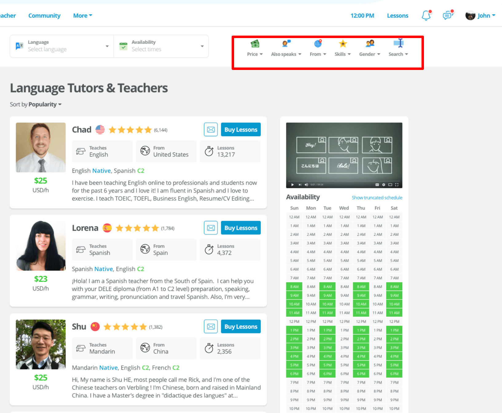 Verbling言語教師