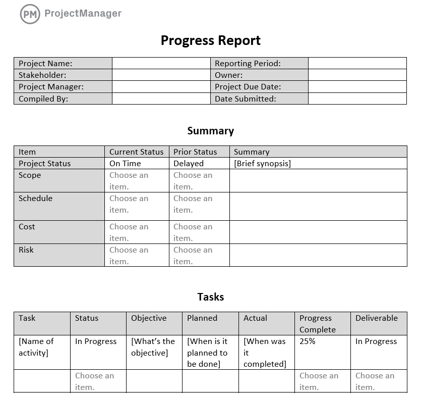 ProjectManagerの進捗報告
