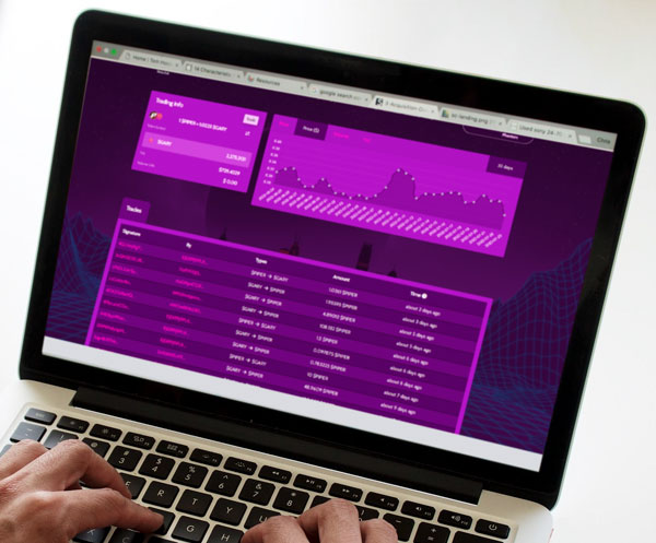 Ashboard, das den steigenden Wert der Social-Token-Kryptowährung zeigt