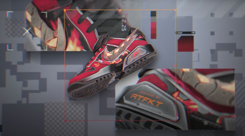 Screenshot von RTFKT-YouTube-Kanälen, der die Nike CryptoKicks NFT-Turnschuhe zeigt