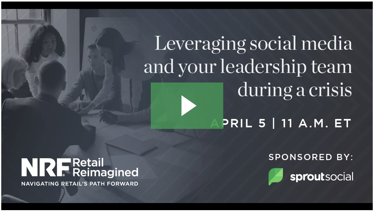 Bir kriz sırasında sosyal medyadan ve liderlik ekibinizden yararlanma adlı Sprout sponsorluğundaki bir web seminerinin ekran görüntüsü.