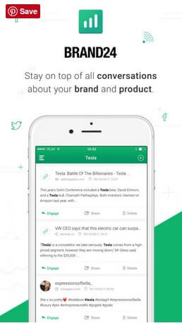 社交媒体监控工具 Brand24 的移动应用