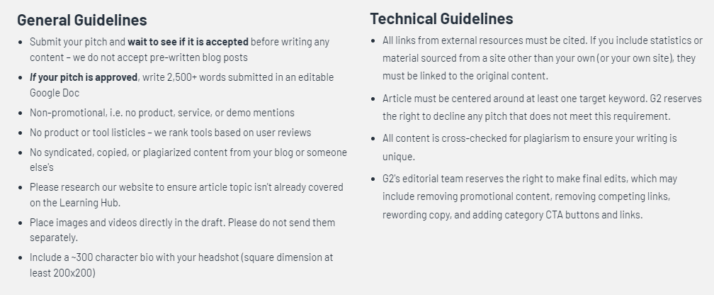 Directives éditoriales de G2 Learning G2 Learning Editorial Guidelines