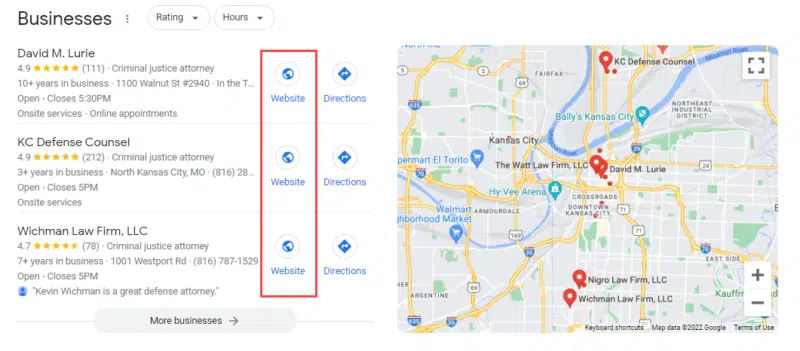 本地包装顶部结果。