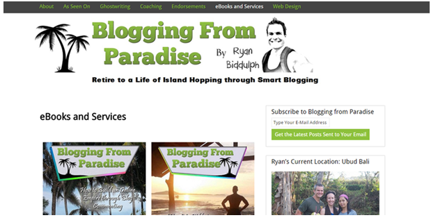 vendendo ebooks Ryan Biddulph de Blogging from Paradise