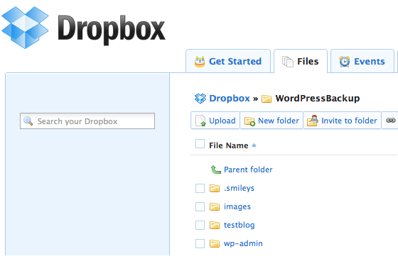 Sicherung auf DropBox