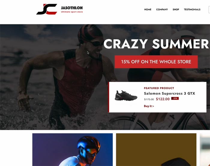 Tamamlanmış bir web sayfasının ekran görüntüsü