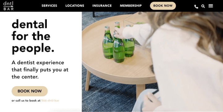 최고의 치과의사 웹사이트 예시 - dntl bar의 홈페이지