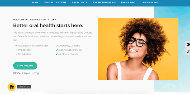 최고의 치과의사 웹사이트 예시 - smilist
