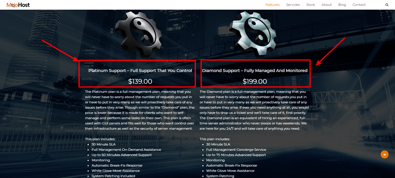 Melhor plano de preços de platina - revisão do Mojohost Best platinum Pricing plan - Mojohost review