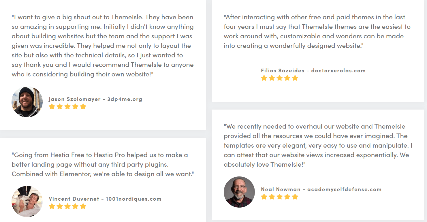 테마아일 고객 리뷰 themeisle customer reviews