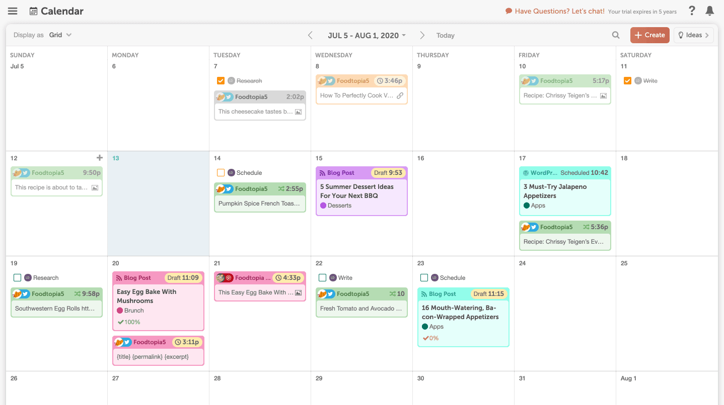 CoSchedule 마케팅 캘린더