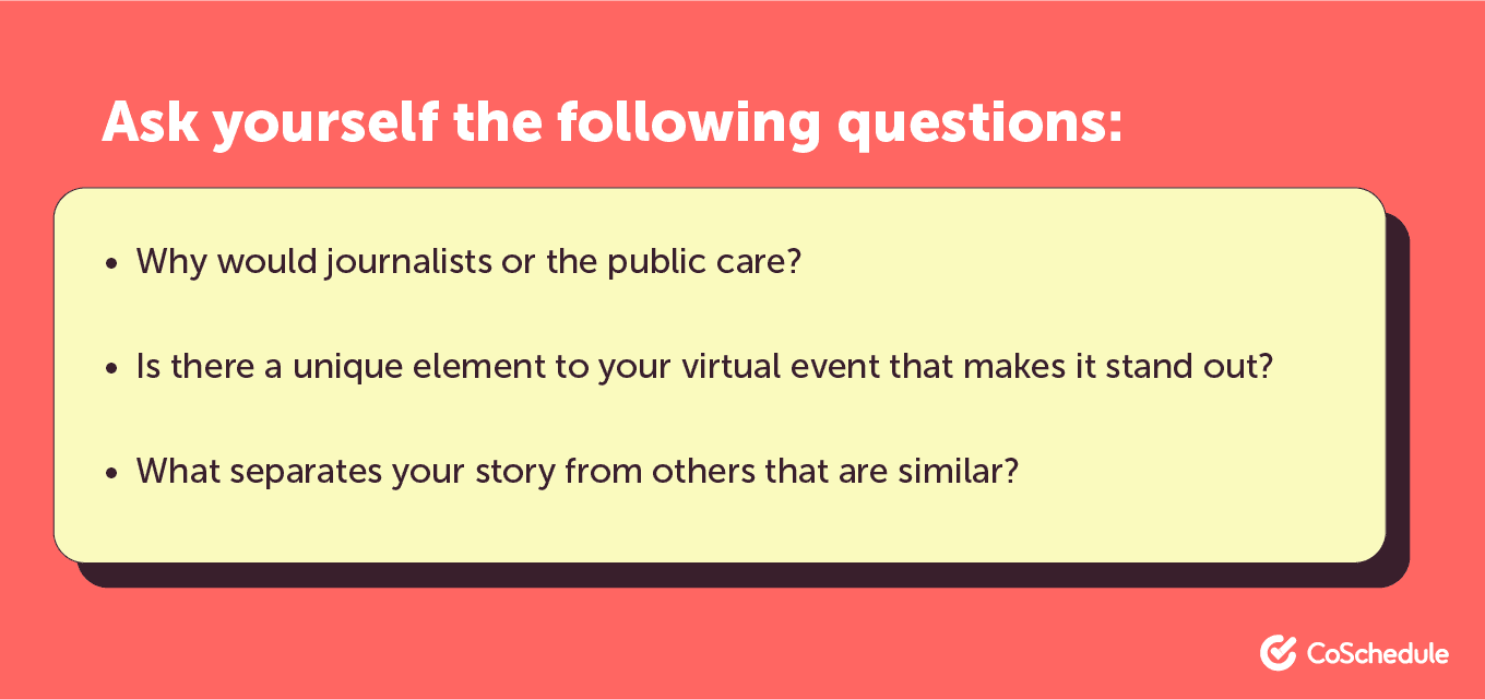 新闻稿标题，“问自己以下问题：”