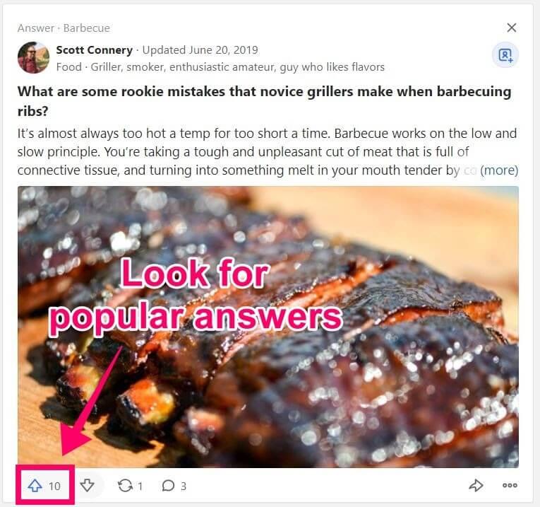 Voti positivi su Quora