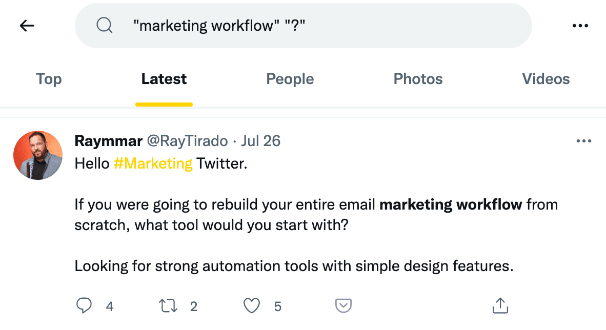 Twitterでのキーワード調査