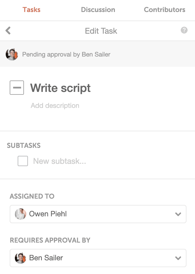 Approvazioni delle attività all'interno del calendario dei contenuti
