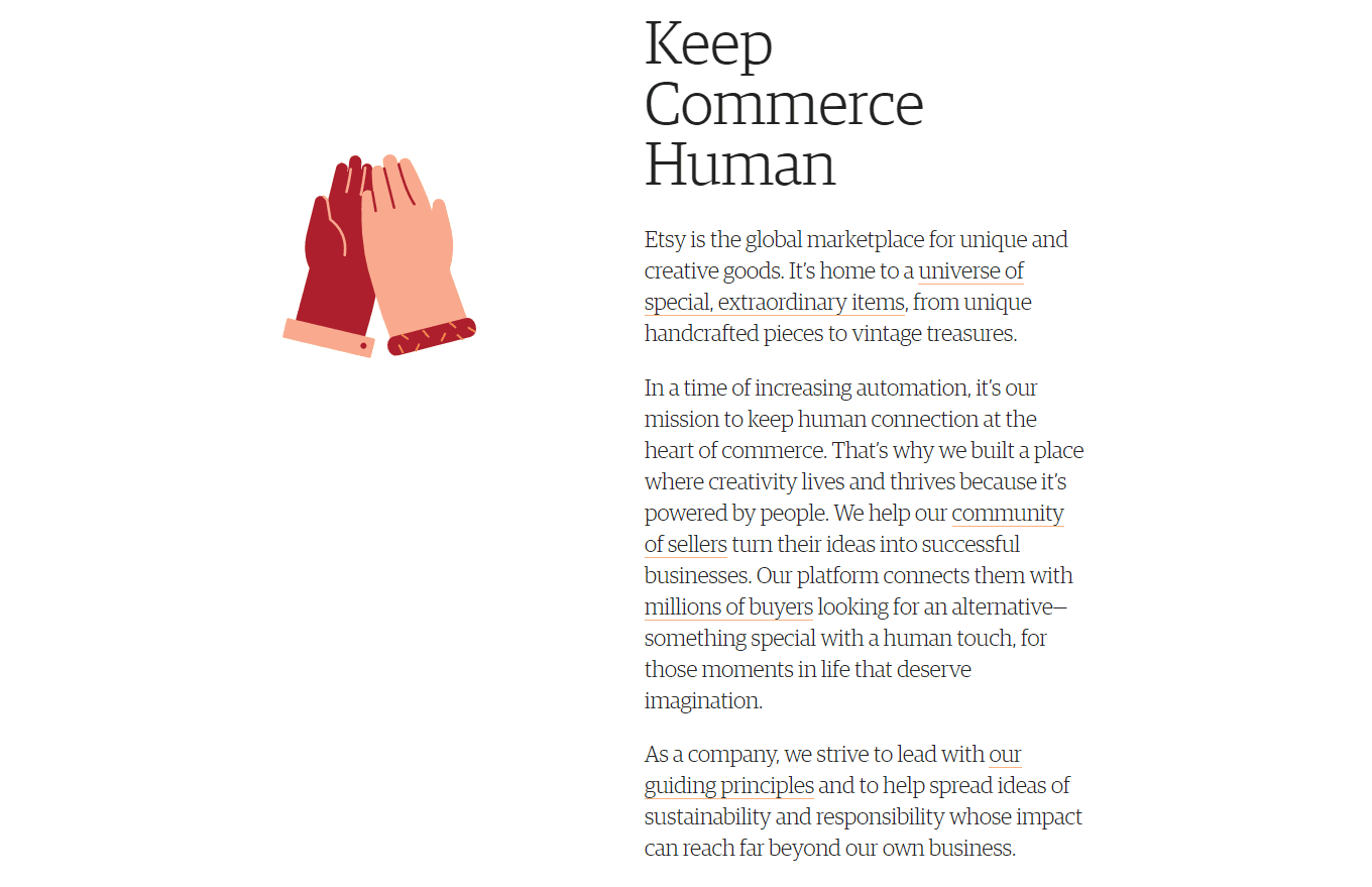 Etsy についてのページ