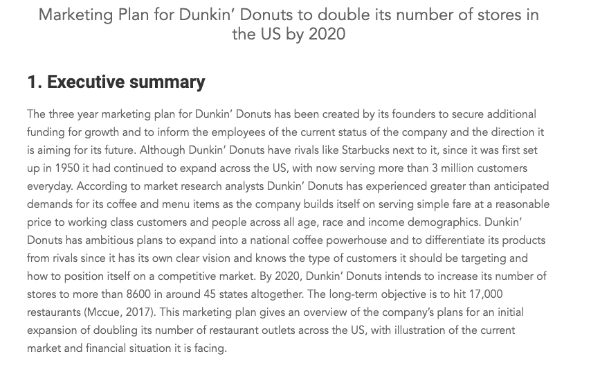 エグゼクティブサマリーの例