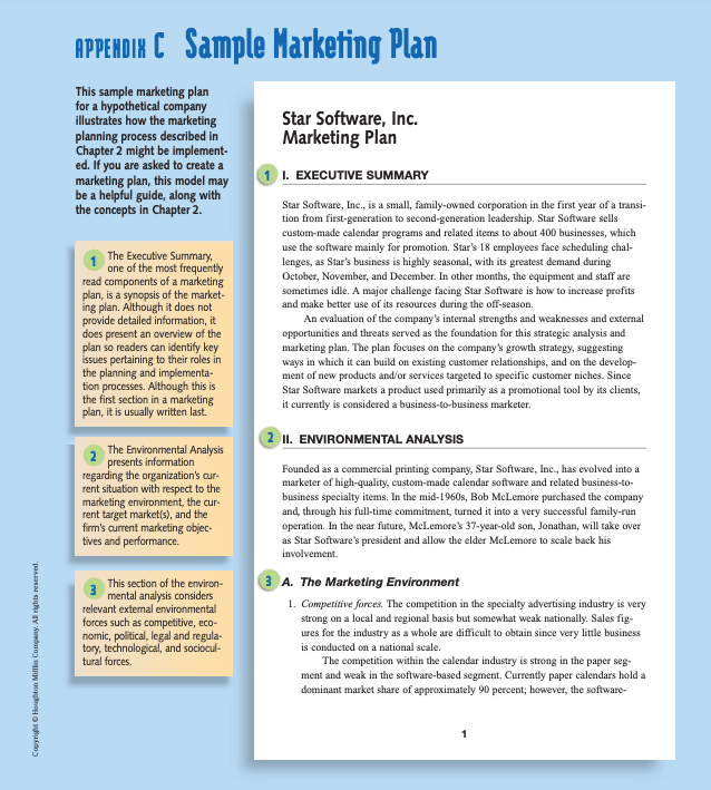 サンプル マーケティング プランの例