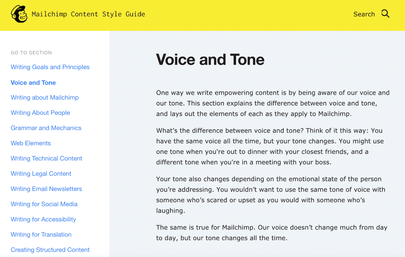 Руководство по стилю Mailchimp
